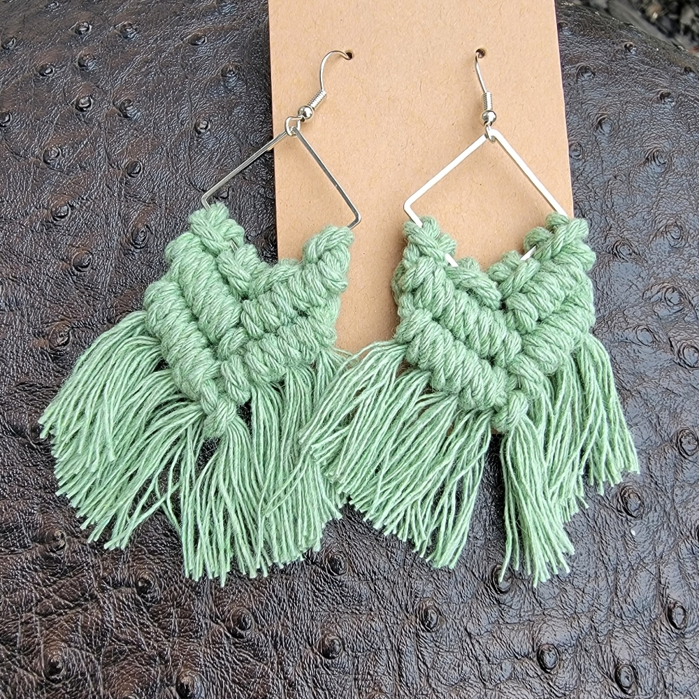 Assorted Color Macrame Earrings - Picture 5 of 6